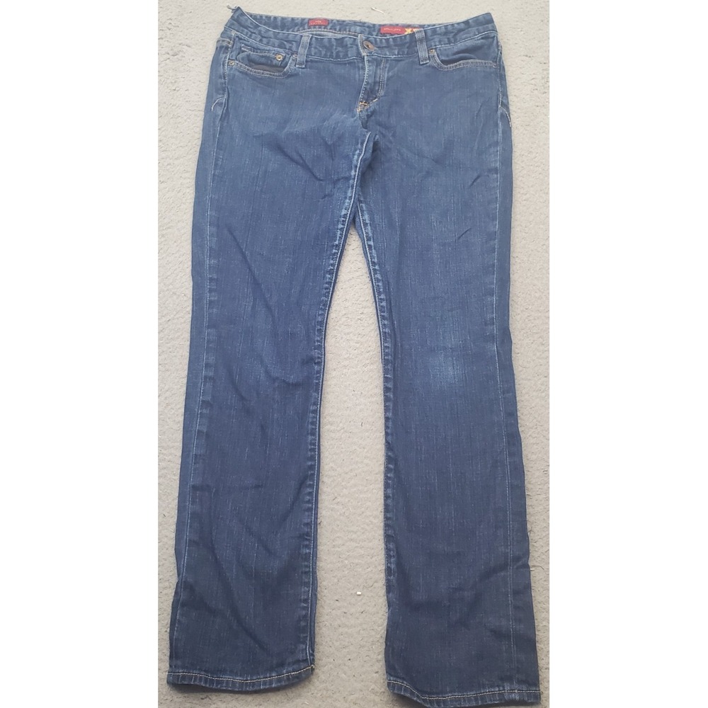X2 Quality Denim Jeans Women 12R Blue Stretch Boho Faded Streetwear Straight Leg